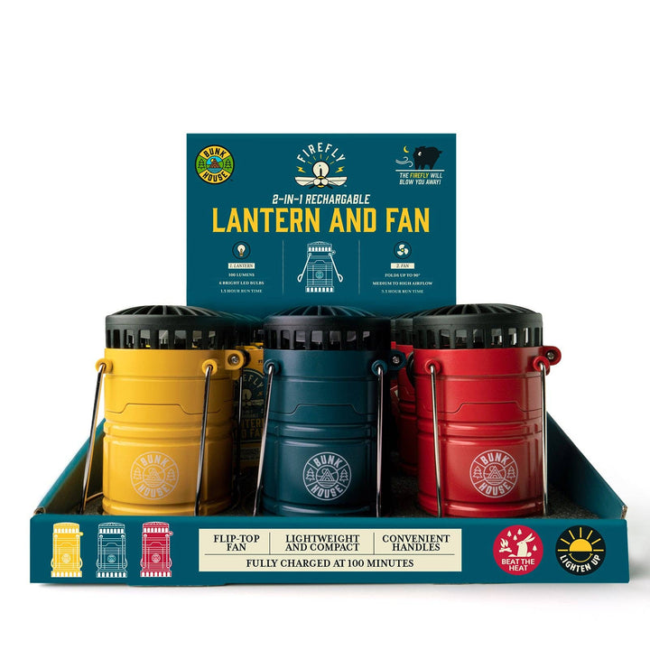 Bunk House Firefly 2-In-1 Rechargeable Lantern & Fan