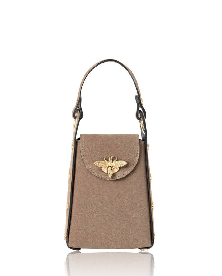 Italian Premium Suede Bee SmallBox Crossbody Bag