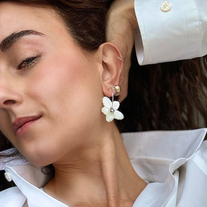 PERENNIAL FLOWER CHILD Charm Mini Hoop Earrings