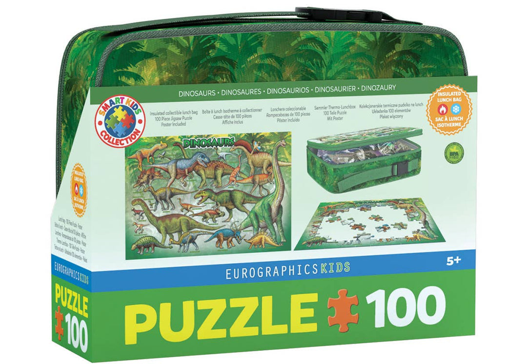 Dinosaurs Lunch Bag with Puzzle