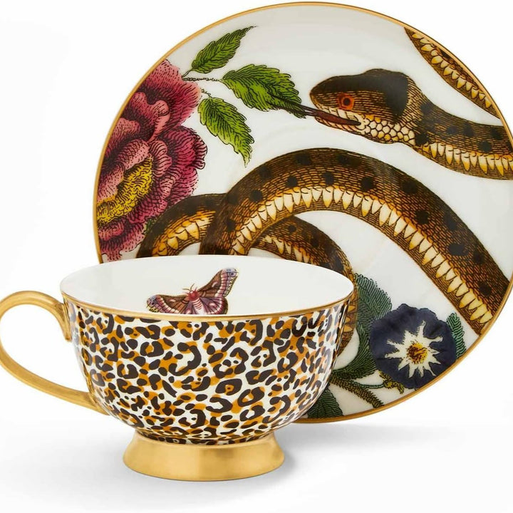 Spode Creatures of Curiosity, Leopard Mug and Snake Saucer