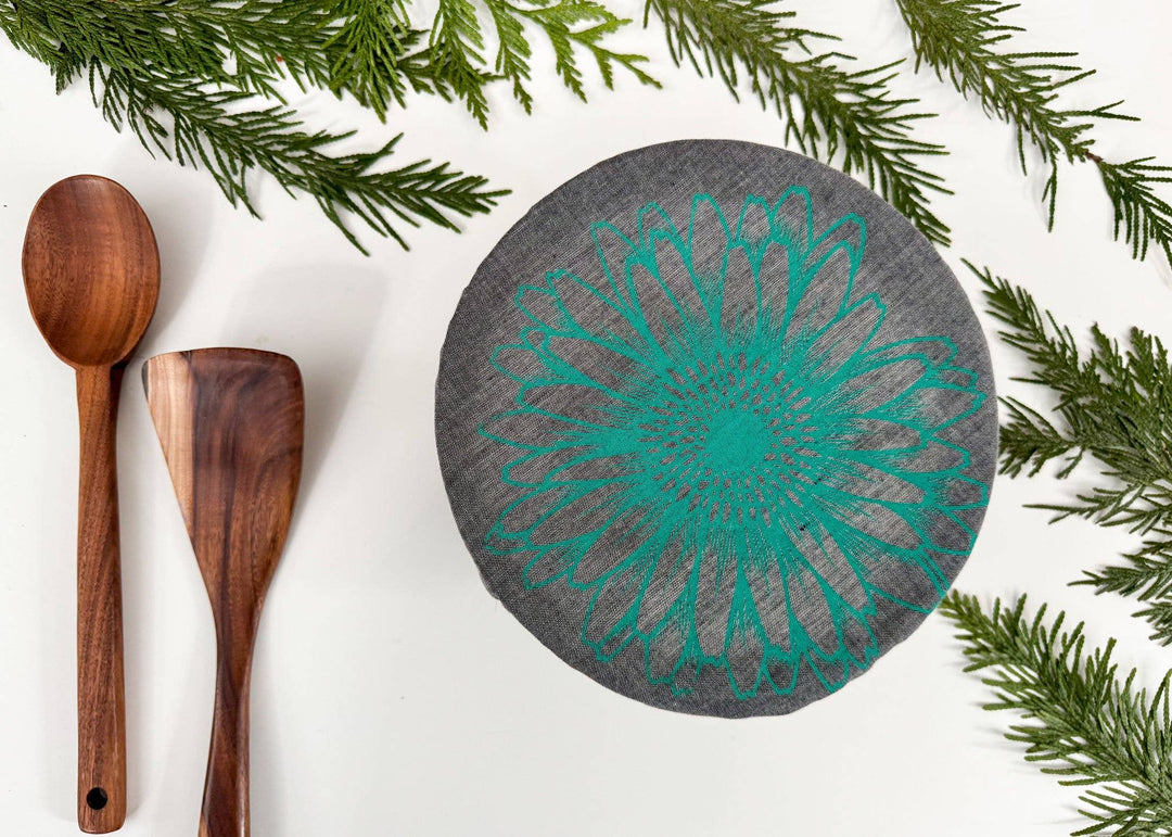 Bowl Covers/ Grey Floral Set / Food Wrap