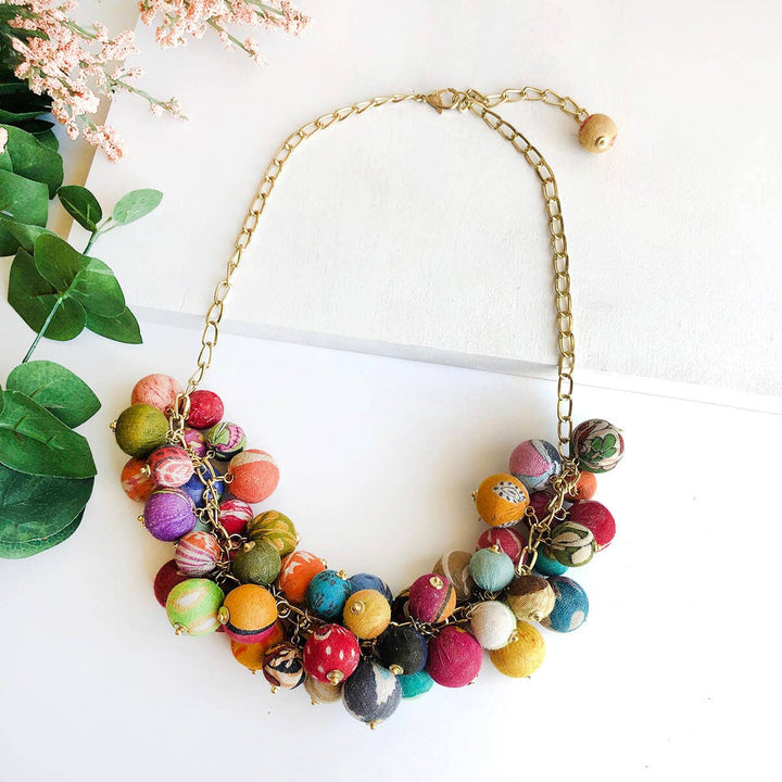 Kantha Peony Necklace