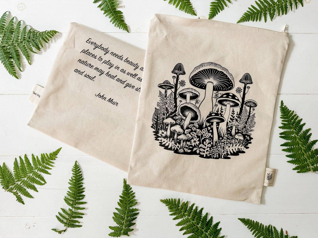 Bread Storage Bag / Mushroom / Lined Bag