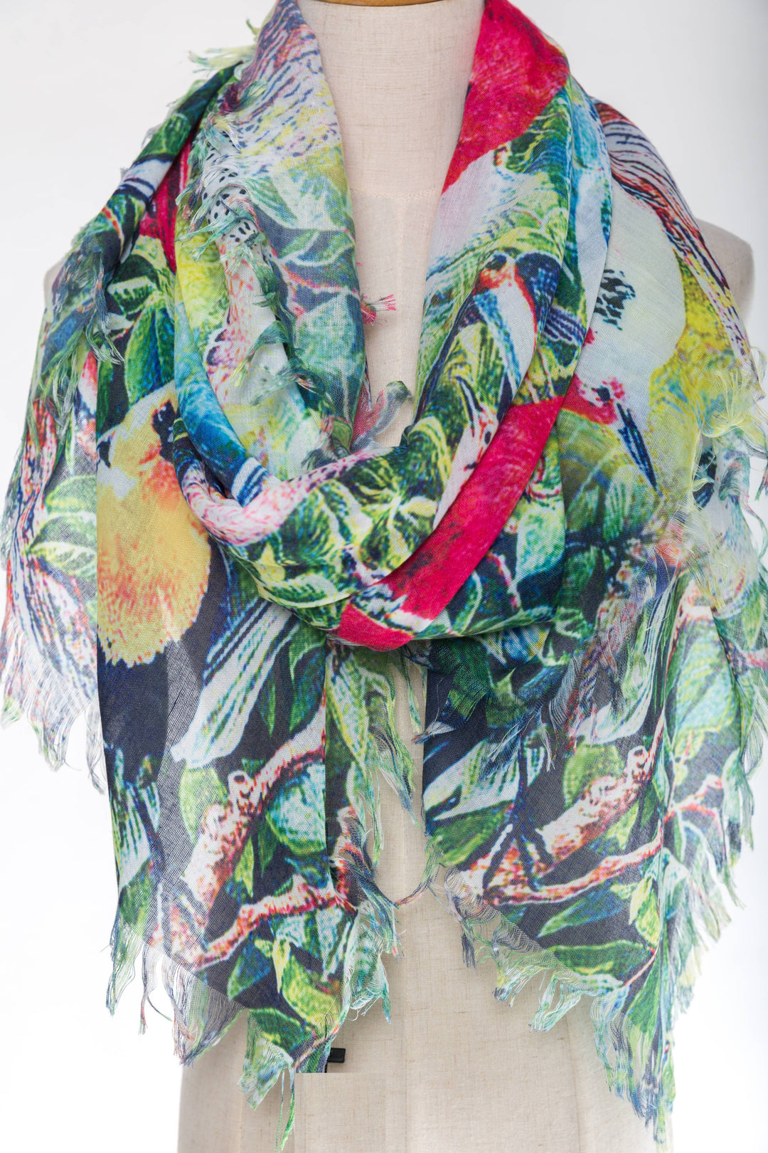 Green Forest Bird Scarf