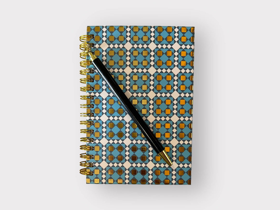 "Quilt Jazz" Spiral Notebook (Blue)