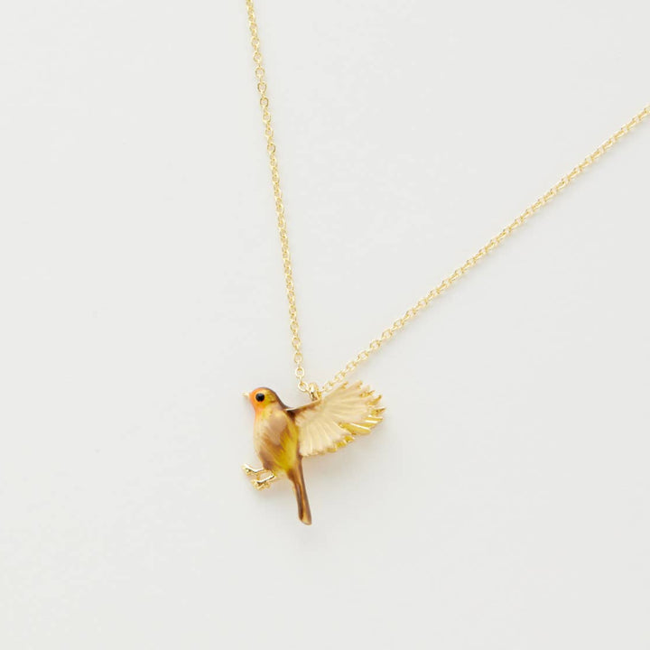 FABLE Enamel  Flying Robin Necklace