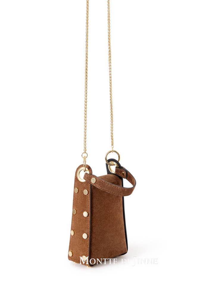 Italian Premium Suede Bee SmallBox Crossbody Bag