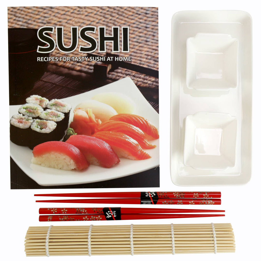 Intro To Sushi Guidebook, Mat, & Serving Set