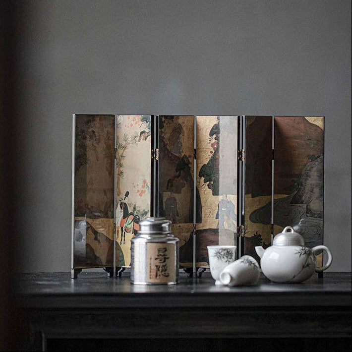 Mini Folding Screen Tabletop Decoration Small Furniture