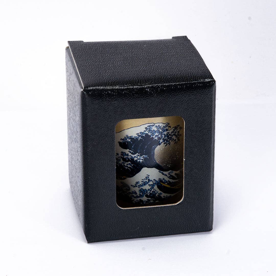 2oz 3"H Glass Sake Cup Shot Great Wave