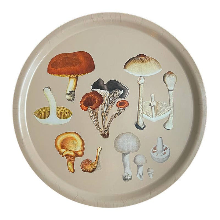 Mushrooms birch veneer tray