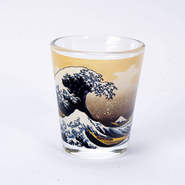 2oz 3"H Glass Sake Cup Shot Great Wave