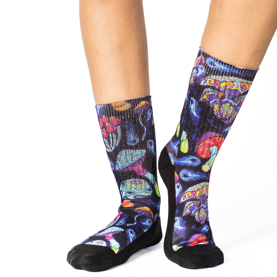 Women's Trippy Mushrooms Socks 5-9