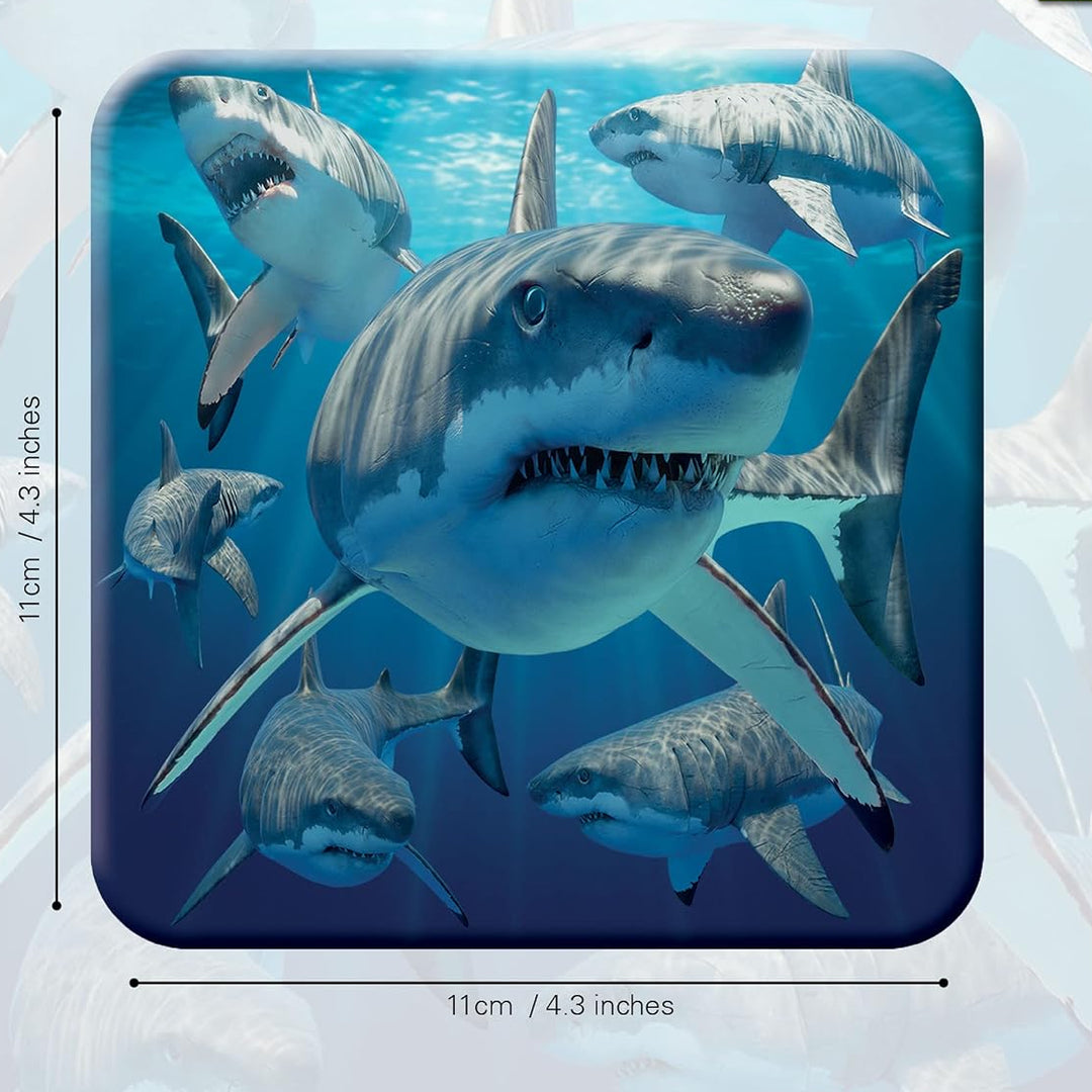 3D LiveLife Coasters - Great White Sharks