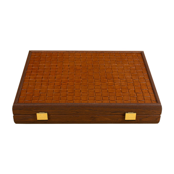 Premium Mahjong Tiles Set in Knitted Leather Wooden Case