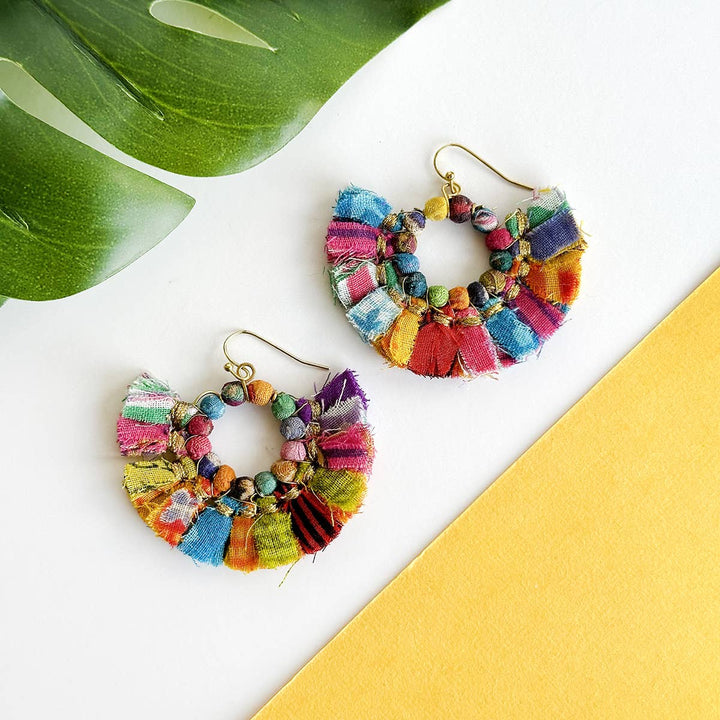 Tasseled Kantha Hoops