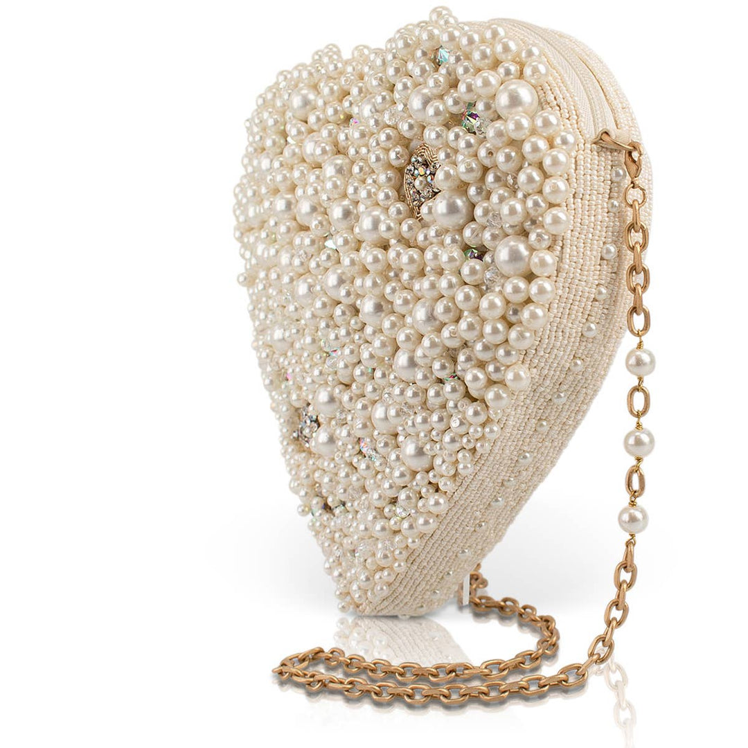 Precious Heart Handbag with Pearls