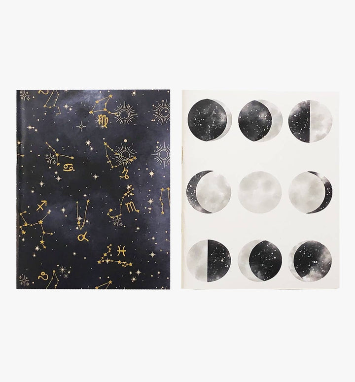 Moon Phase and Starry Sky Pocket Notebooks – Set of 2