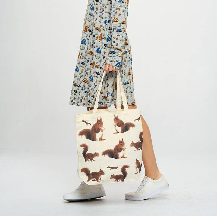 Squirrel Print Tote Bag