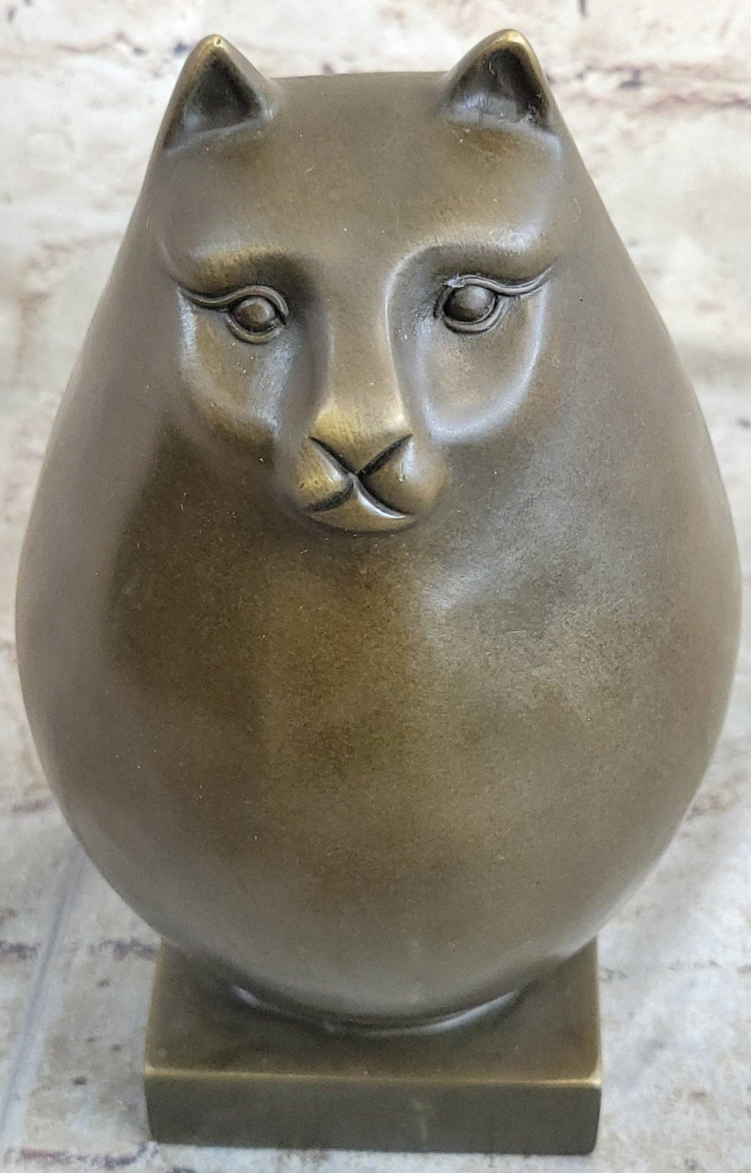 Fat Cat Abstract Bronze Modern Art Sculpture by Fernando Botero