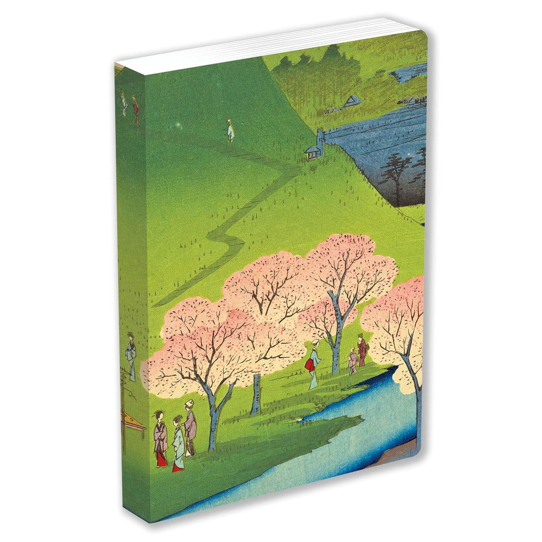 Hiroshige Cherry Blossoms Lined Hardcover Journal: Blank Notebook with Ribbon Bookmark
