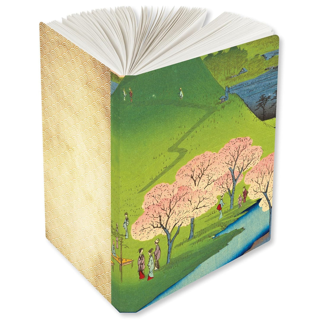 Hiroshige Cherry Blossoms Lined Hardcover Journal: Blank Notebook with Ribbon Bookmark