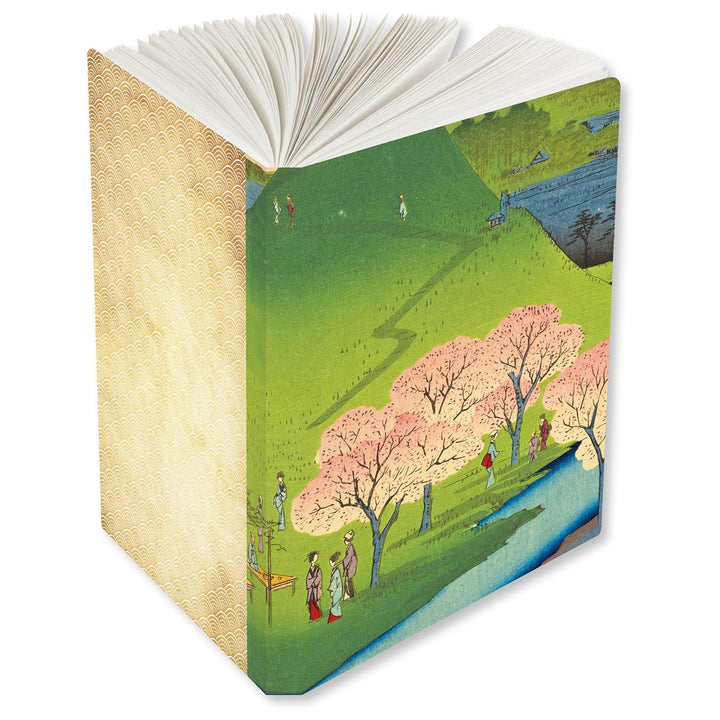 Hiroshige Cherry Blossoms Lined Hardcover Journal: Blank Notebook with Ribbon Bookmark