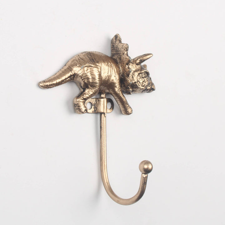 Gold Triceratops Wall Hook