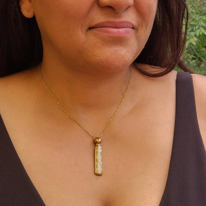 Egyptian Mummy Cat Pendant Necklace - Bastet Goddess
