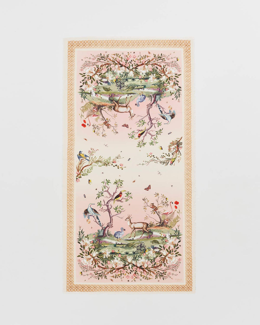 Woodland Scene Pink Long Scarf
