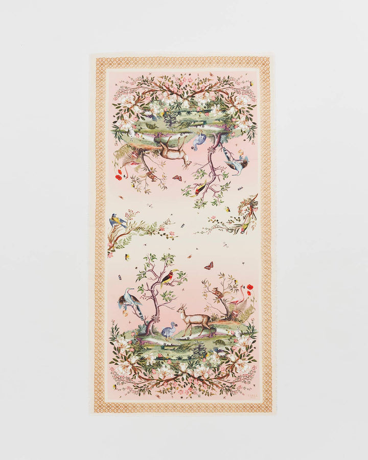 Woodland Scene Pink Long Scarf