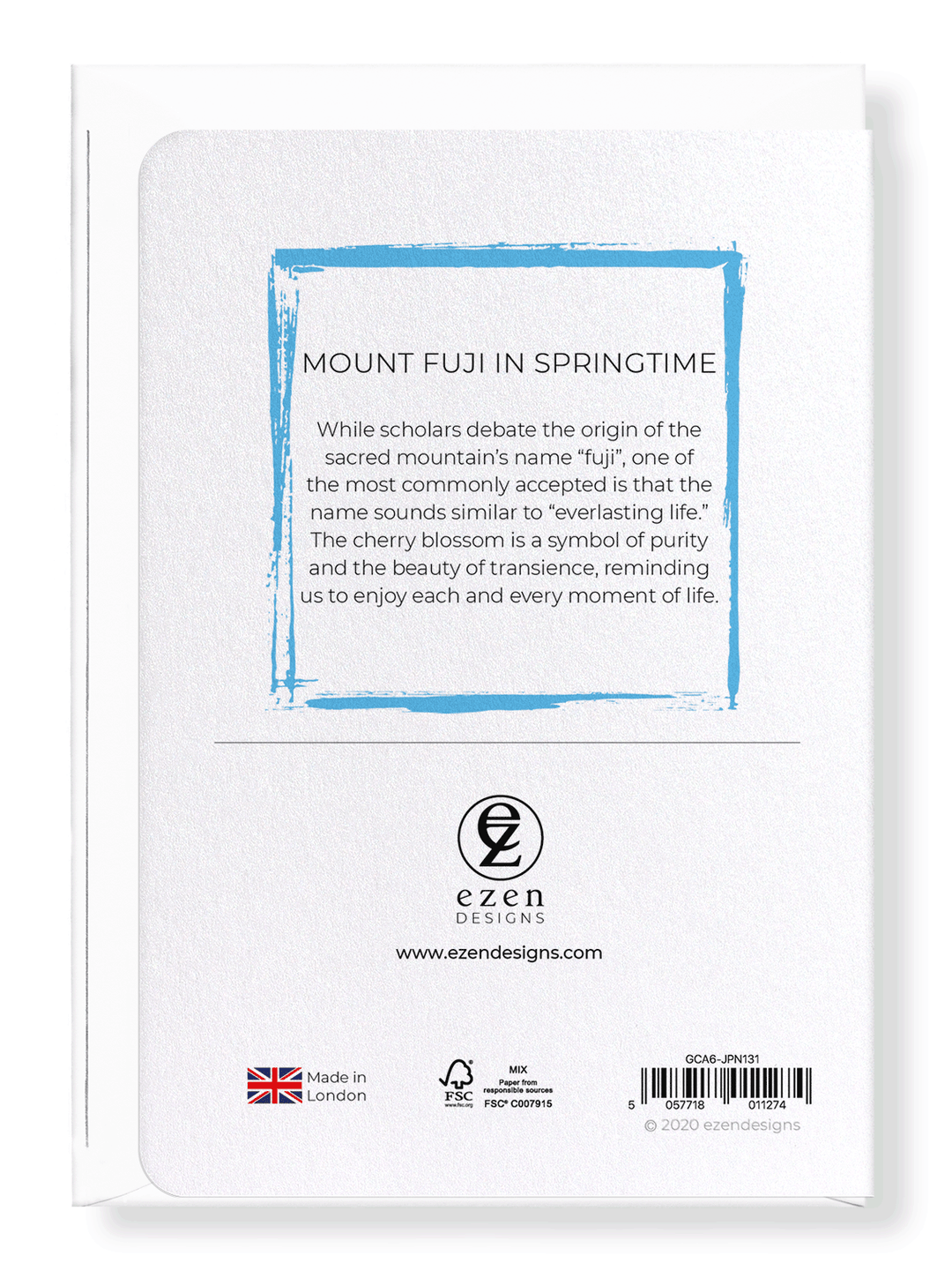 MOUNT FUJI IN SPRINGTIME: Japanese Greeting Card