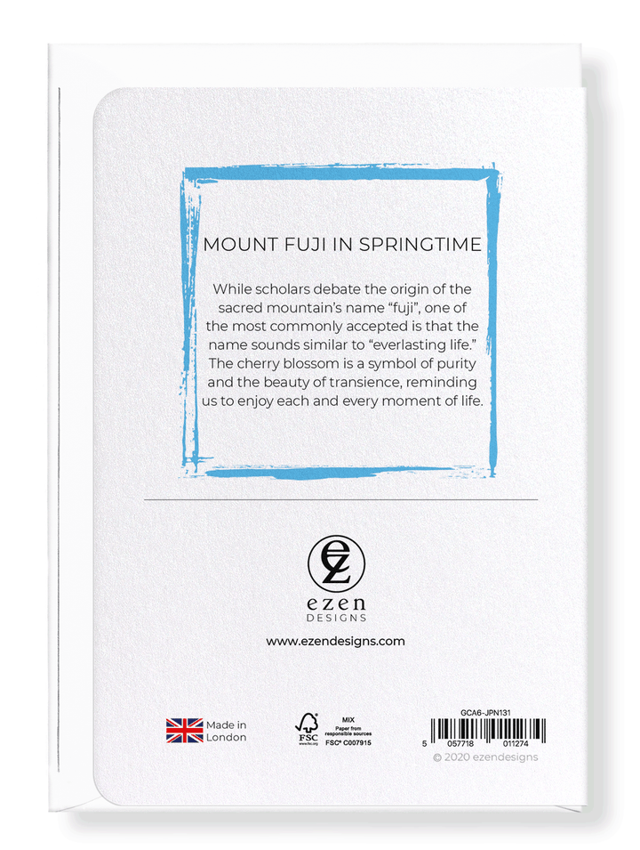 MOUNT FUJI IN SPRINGTIME: Japanese Greeting Card