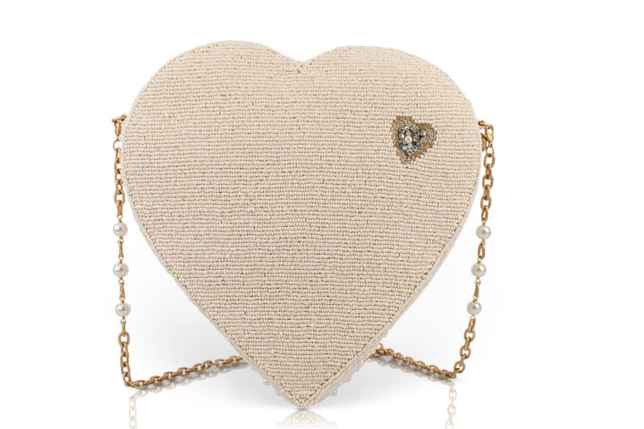 Precious Heart Handbag with Pearls