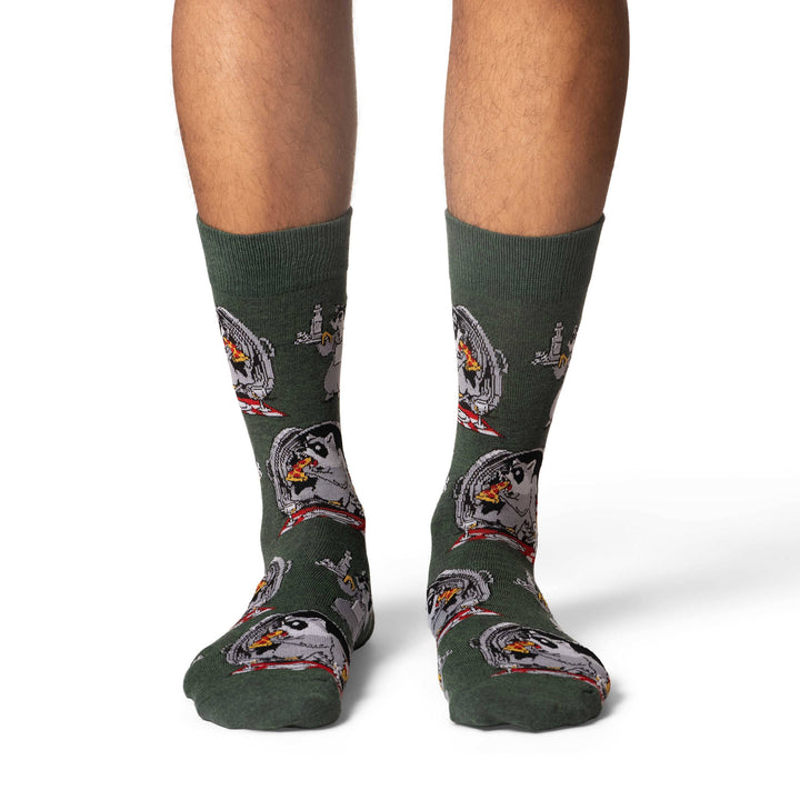 Men's Raccoon Eating Trash Socks 7-12
