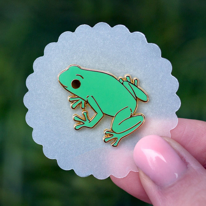 Garden Frog Enamel Pin