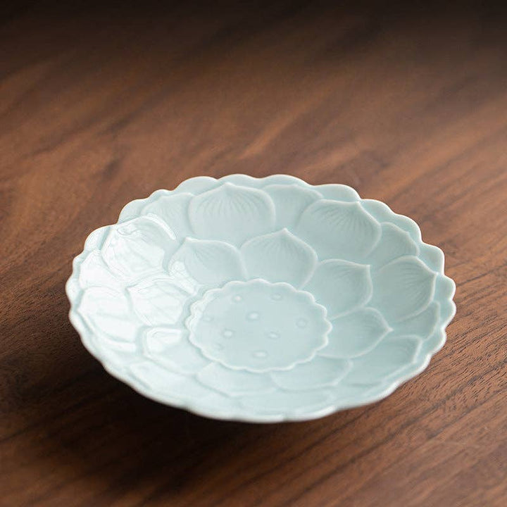 Traditional Japanese Glazed Fruit Nuts Small Plate - Lotus Light Green / each