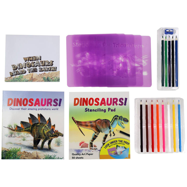 Imagine It Dinosaur Book & Stencil Set