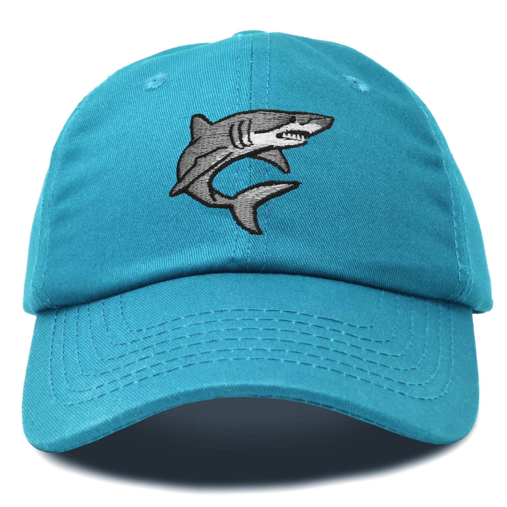 Shark Hat Embroidered Baseball Cap Great White – ROM Boutique
