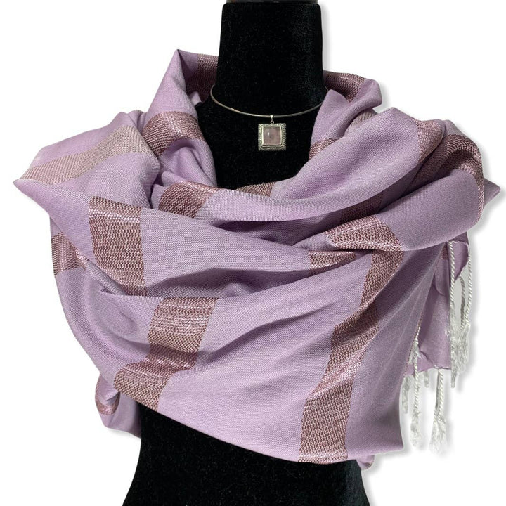 Helyat Handwoven Bamboo Viscose Shawl - Lilac