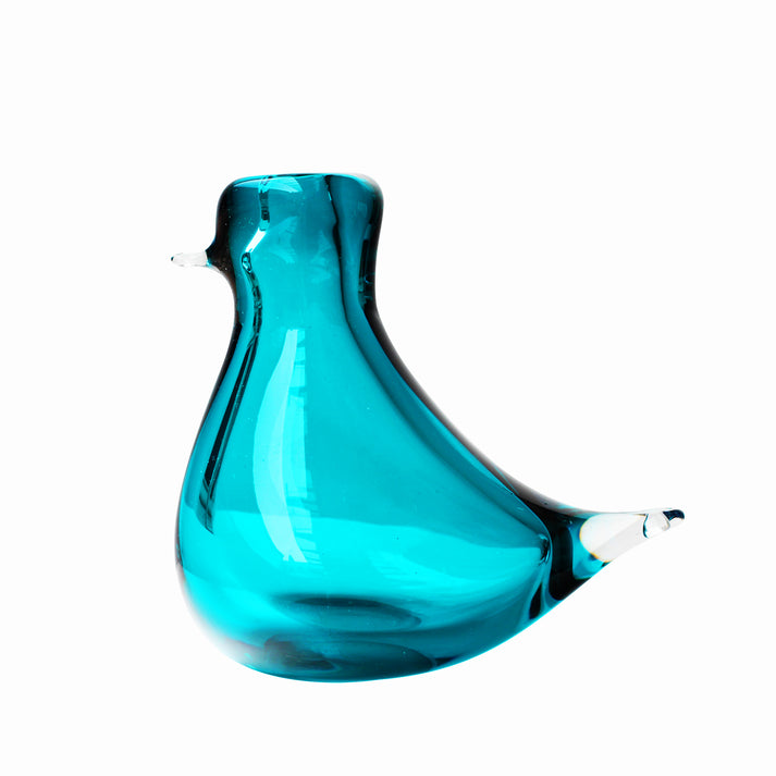 Glass Bird Turquoise Vase