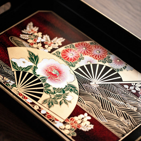 Yamanaka Shikki Handcrafted Senbu Tray- rectangle