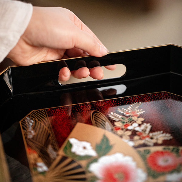 Yamanaka Shikki Handcrafted Senbu Tray- rectangle