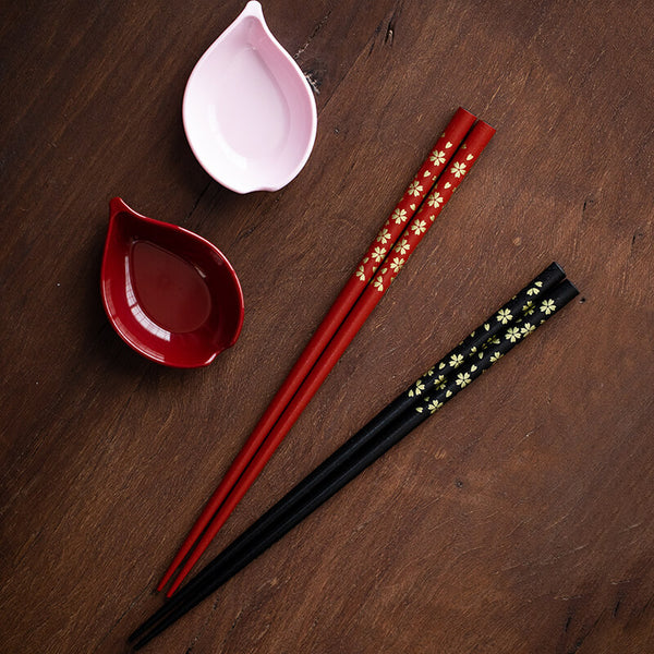 Yamanaka Shikki Sakura Couple chopsticks + chopstick rests