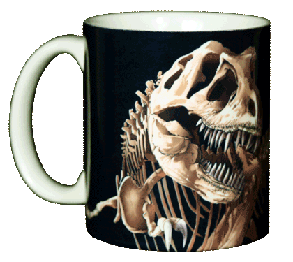 Tasse en céramique squelette T-Rex