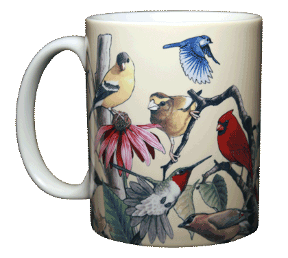 Garden Birds Ceramic Mug - Yellow