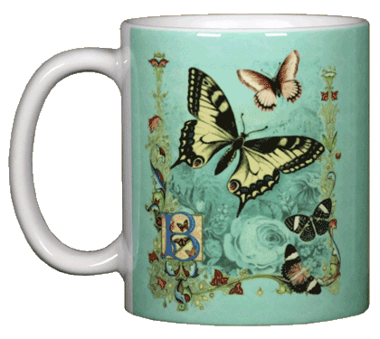 Tasse en céramique papillons victoriens