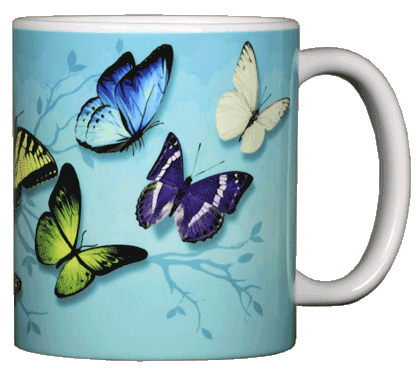 Tasse en céramique fantaisie papillon