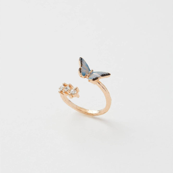 FABLE Enamel Blue Butterfly Ring